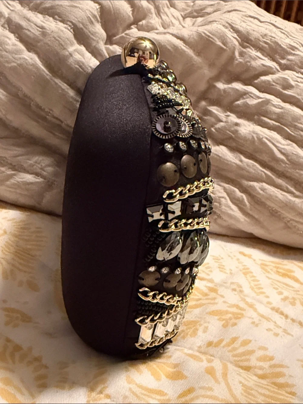 INC International Concepts Black Embellished Evening Clutch | NWOT